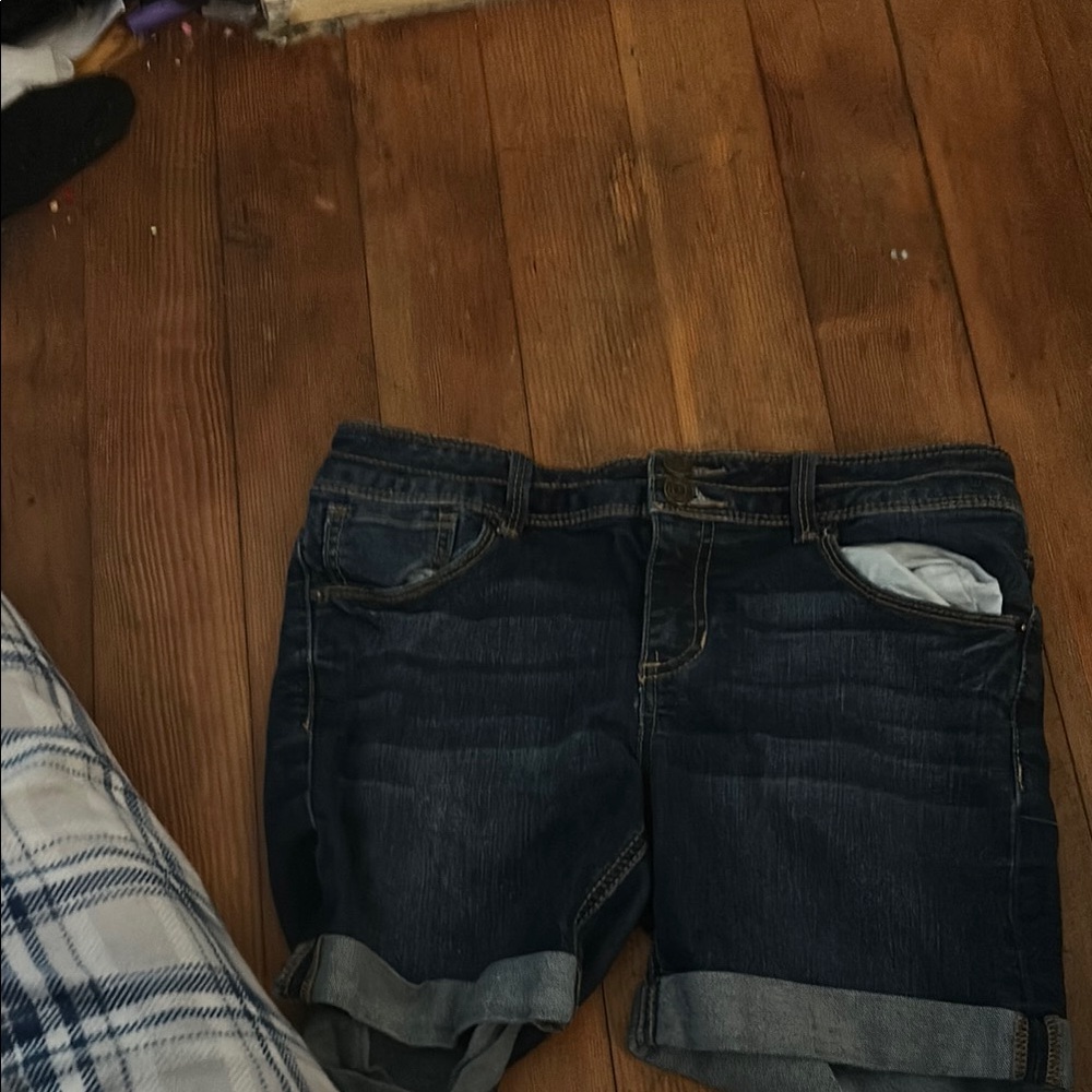 Dark Blue Denim Shorts